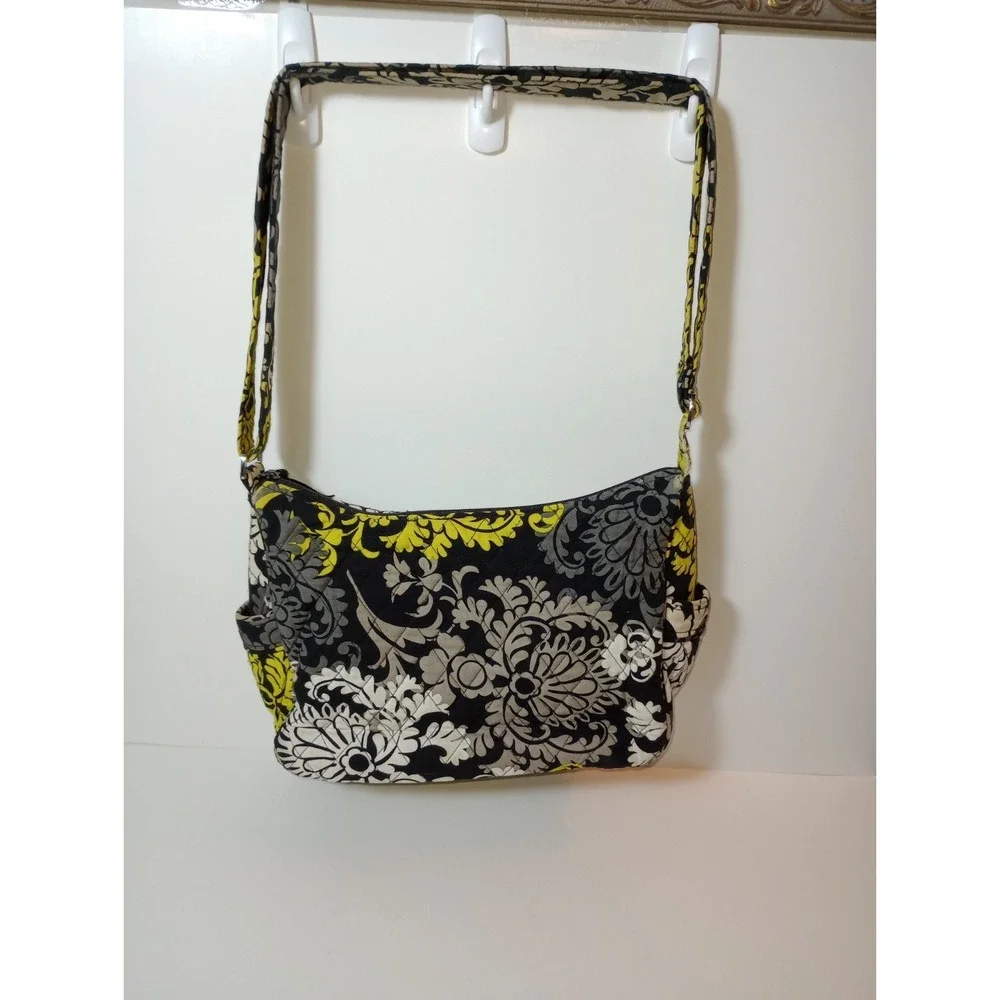 Vera Bradley Baroque Retired Crossbody Purse Black Lime Green Taupe